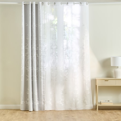 Firana haftowana Ariela 140x250 cm z motywem arabeski