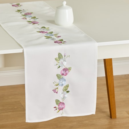 Bieżnik Haftowany Pansisa 35x174 cm z motywem kwiatowym