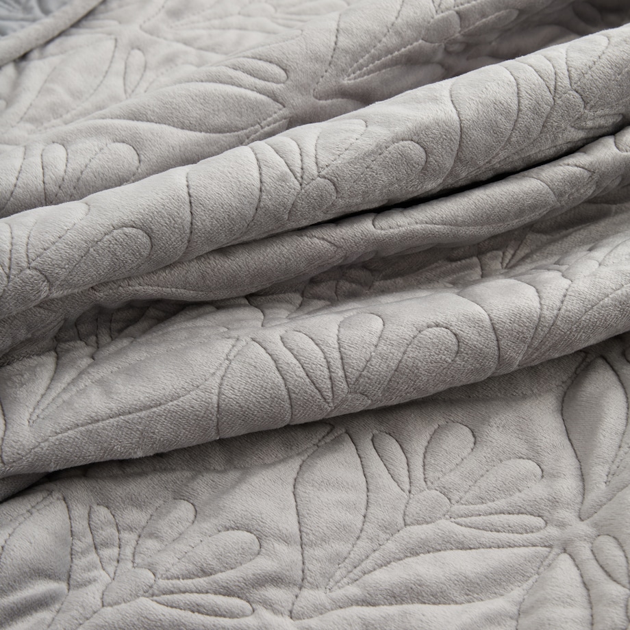 Jednokolorowa narzuta na łóżko z przeszywanym wzorem arabeski Velutio 200x220 cm