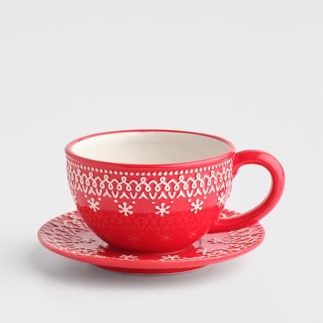 Filiżanka Ze Spodkiem Gingerjoy z motywem piernika