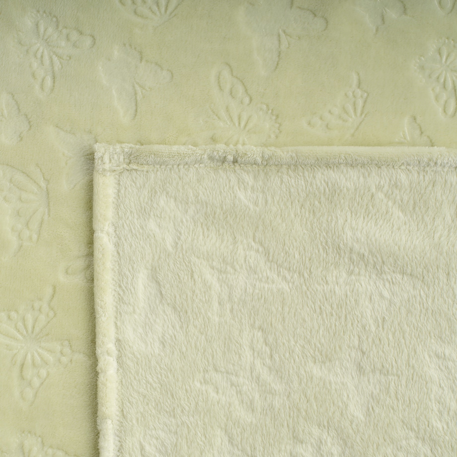 Jednokolorowy koc z wytłoczonym wzorem Yriale 150x200 cm