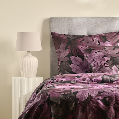 Pościel z bawełny satynowej Florien 160x200 cm z motywem liściastym