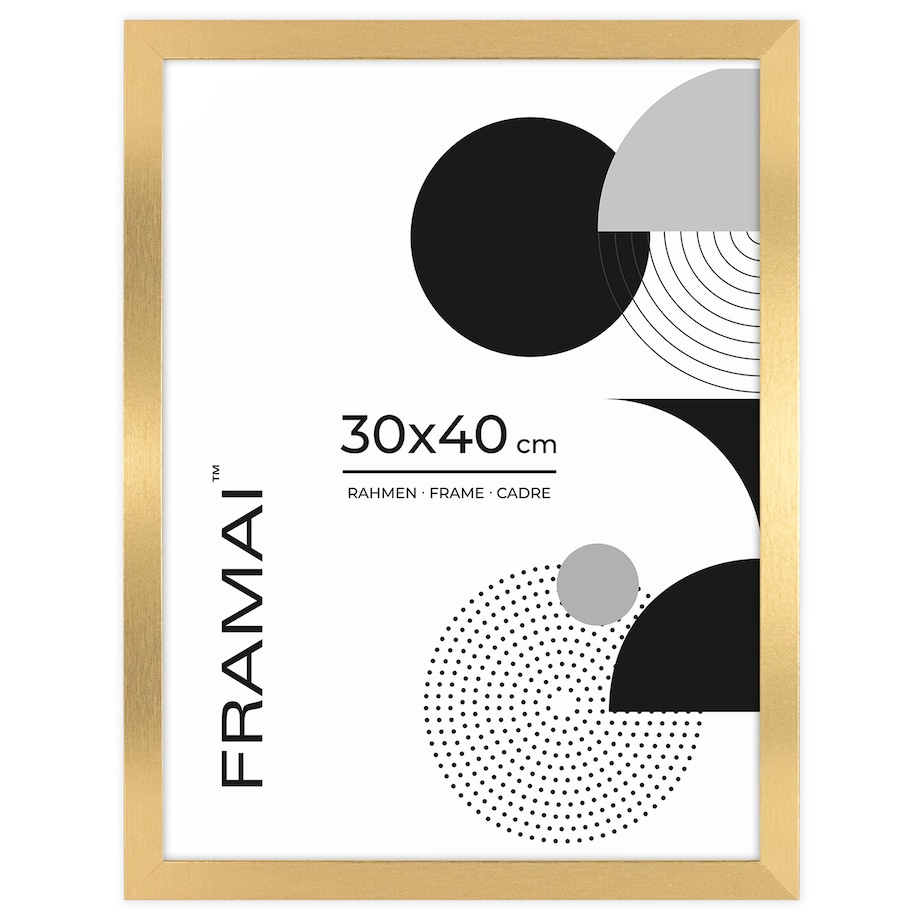 Ramka na zdjęcia 30x40 cm złota rama MDF z plexi do powieszenia pion poziom klasyczna ramka