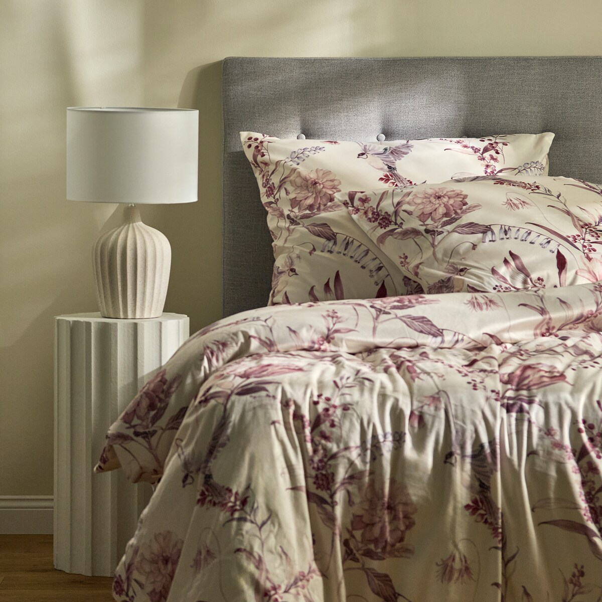 Pościel Welwetowa Sinobella 160x200 cm z motywem roślinnym