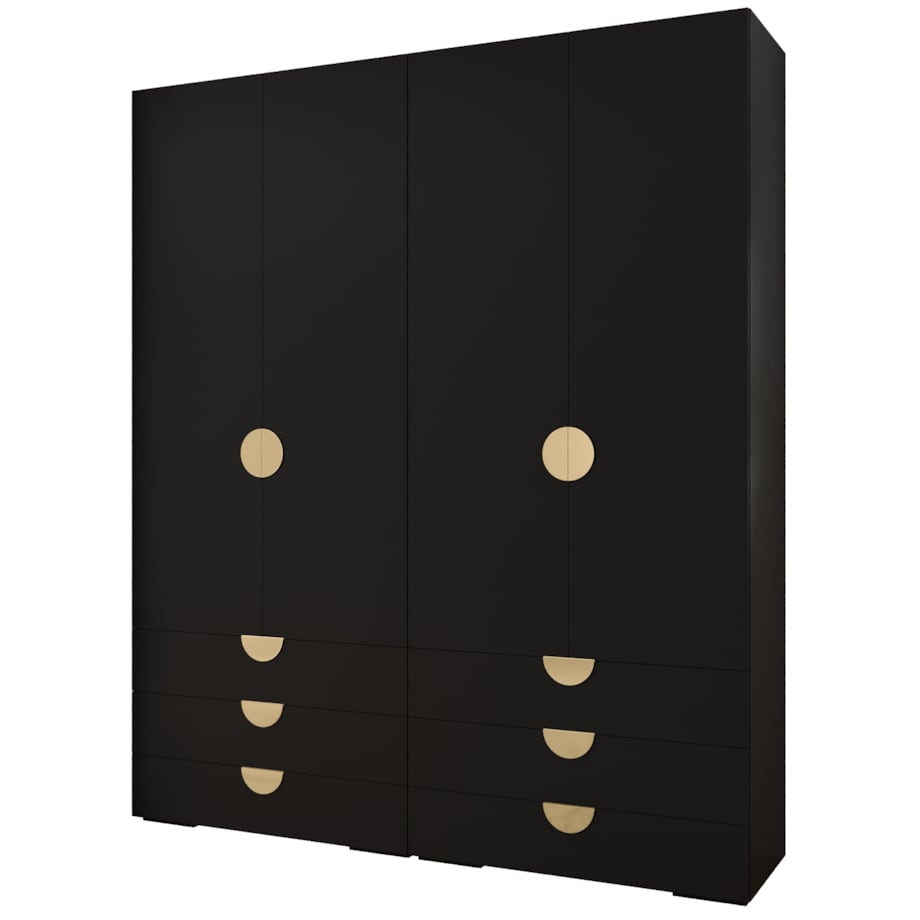 Garderoba wysoka do przedpokoju INOVA 4 Z16 czarny+złoty