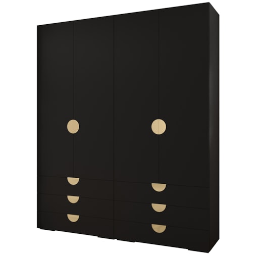 Garderoba wysoka do przedpokoju INOVA 4 Z16 czarny+złoty