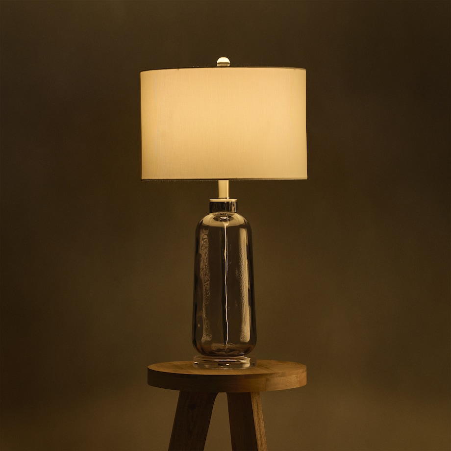 Lampa Stołowa Ze Szklaną Podstawą Greyos