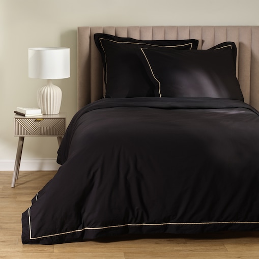 Jednokolorowa pościel z perkalu z lamówką Perlamo 200x220 cm