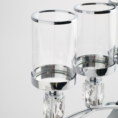 Świecznik potrójny Noova trio z motywem geometrycznym