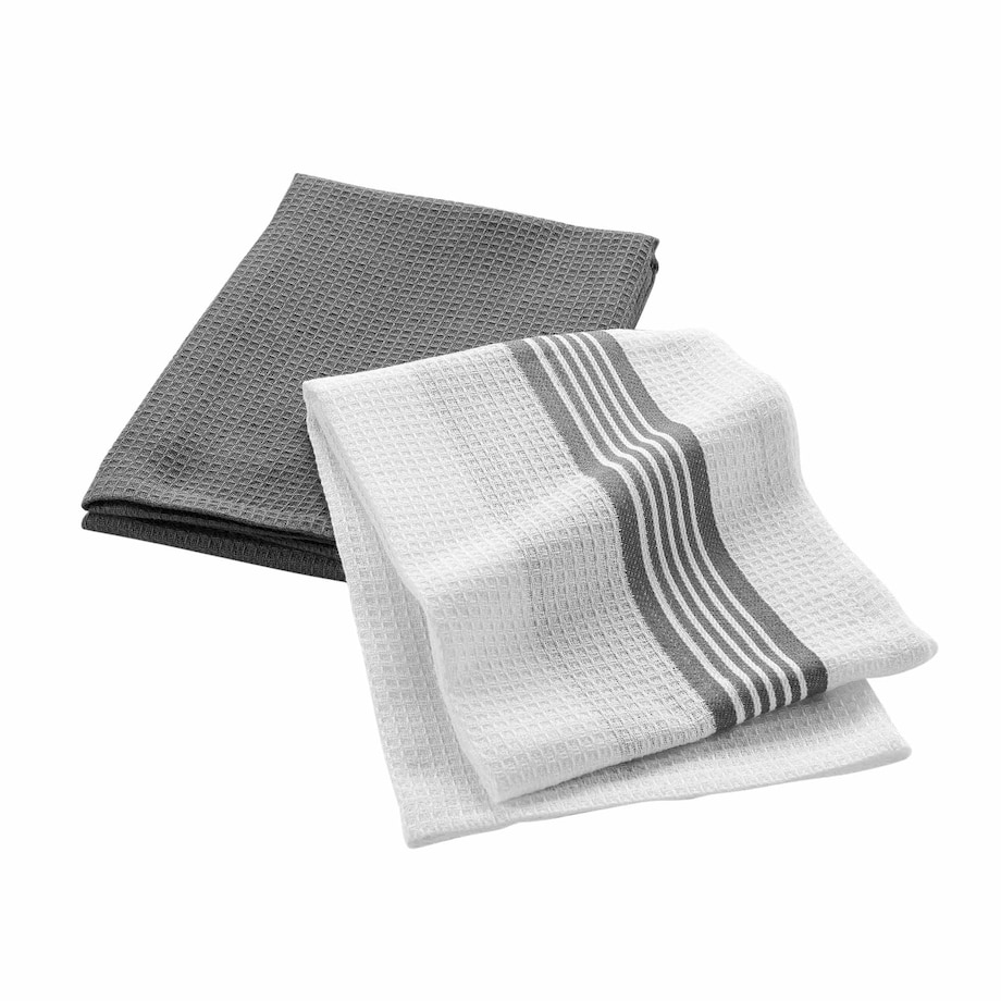 Bawełniane ręczniki kuchenne GRAND CHEF, szare, 2 sztuki
