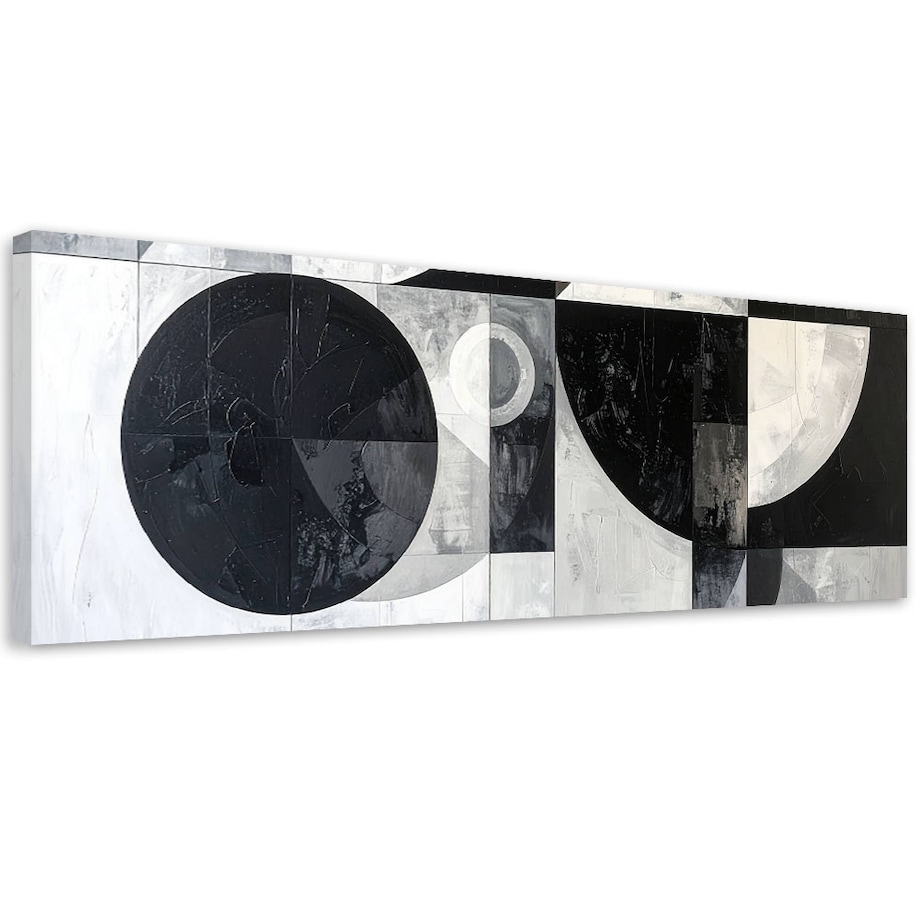 Obraz do salonu biura, Abstrakcja geometryczna czarno biały