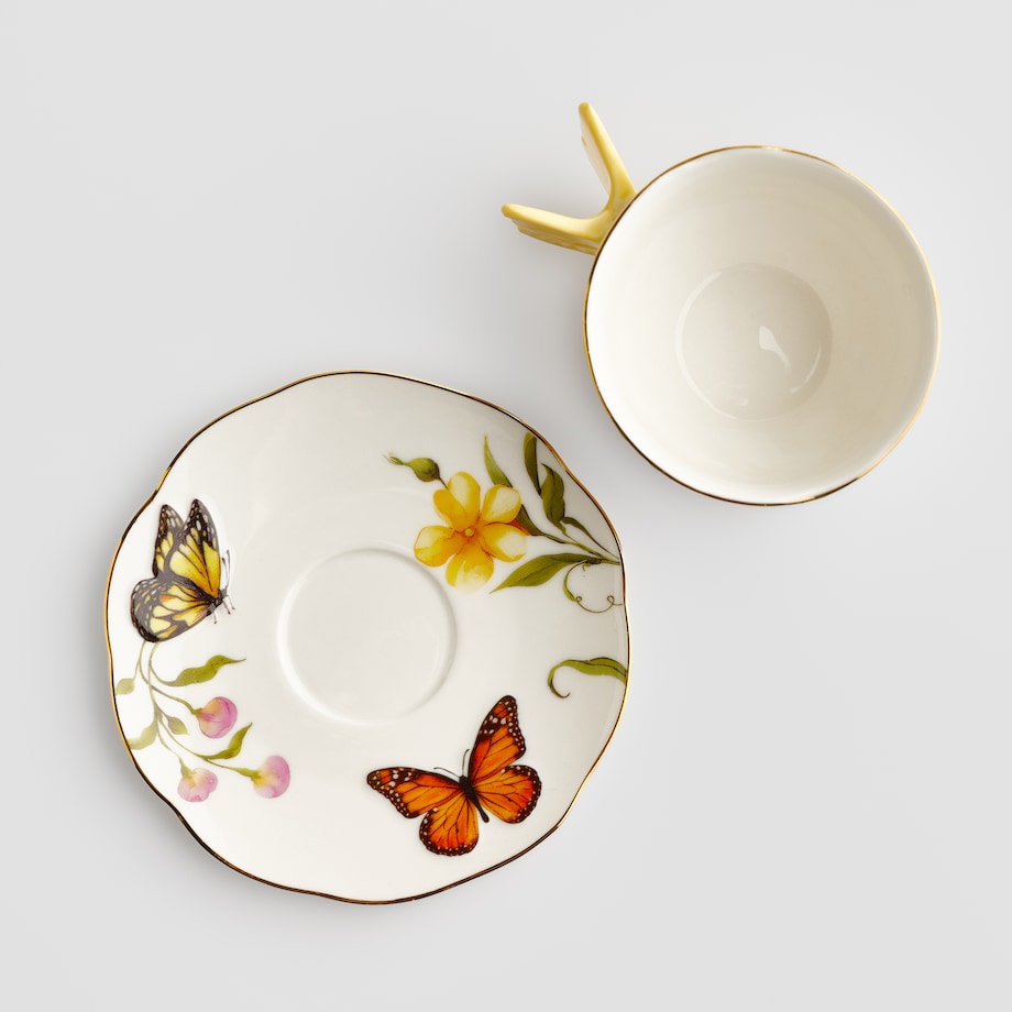 Filiżanka ze spodkiem w motyle Dealan