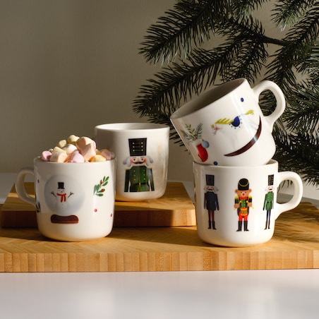 Komplet Kubków Nutpatcher z motywem dziadka do orzechów