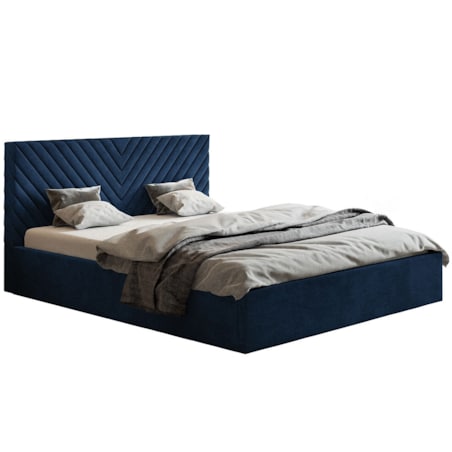 Łóżko jednoosobowe 120x200 OLDO 8 tapicerowane- granatowe