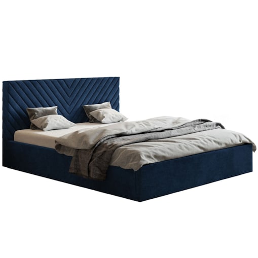 Łóżko jednoosobowe 120x200 OLDO 8 tapicerowane- granatowe