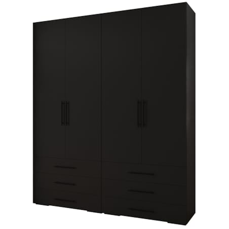 Garderoba wysoka do przedpokoju INOVA 3 Z16 czarny+czarny