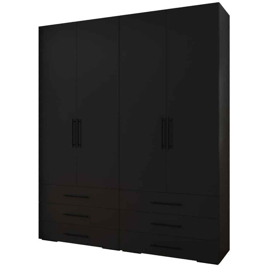 Garderoba wysoka do przedpokoju INOVA 3 Z16 czarny+czarny
