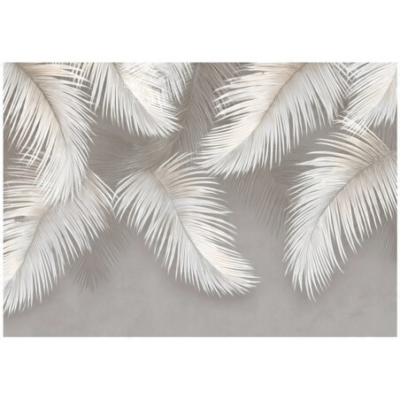 Fototapeta Do Sypialni Salonu Na Flizelinie Liście Beton Szary 350x250