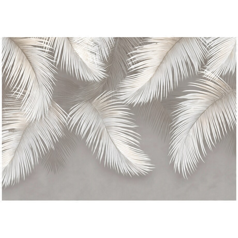 Fototapeta Do Sypialni Salonu Na Flizelinie Liście Beton Szary 350x250