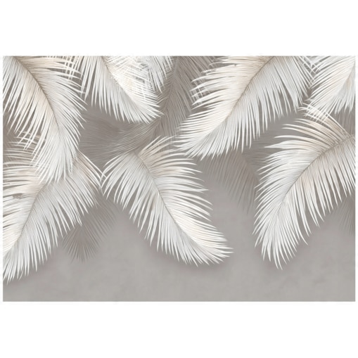 Fototapeta Do Sypialni Salonu Na Flizelinie Liście Beton Szary 350x250