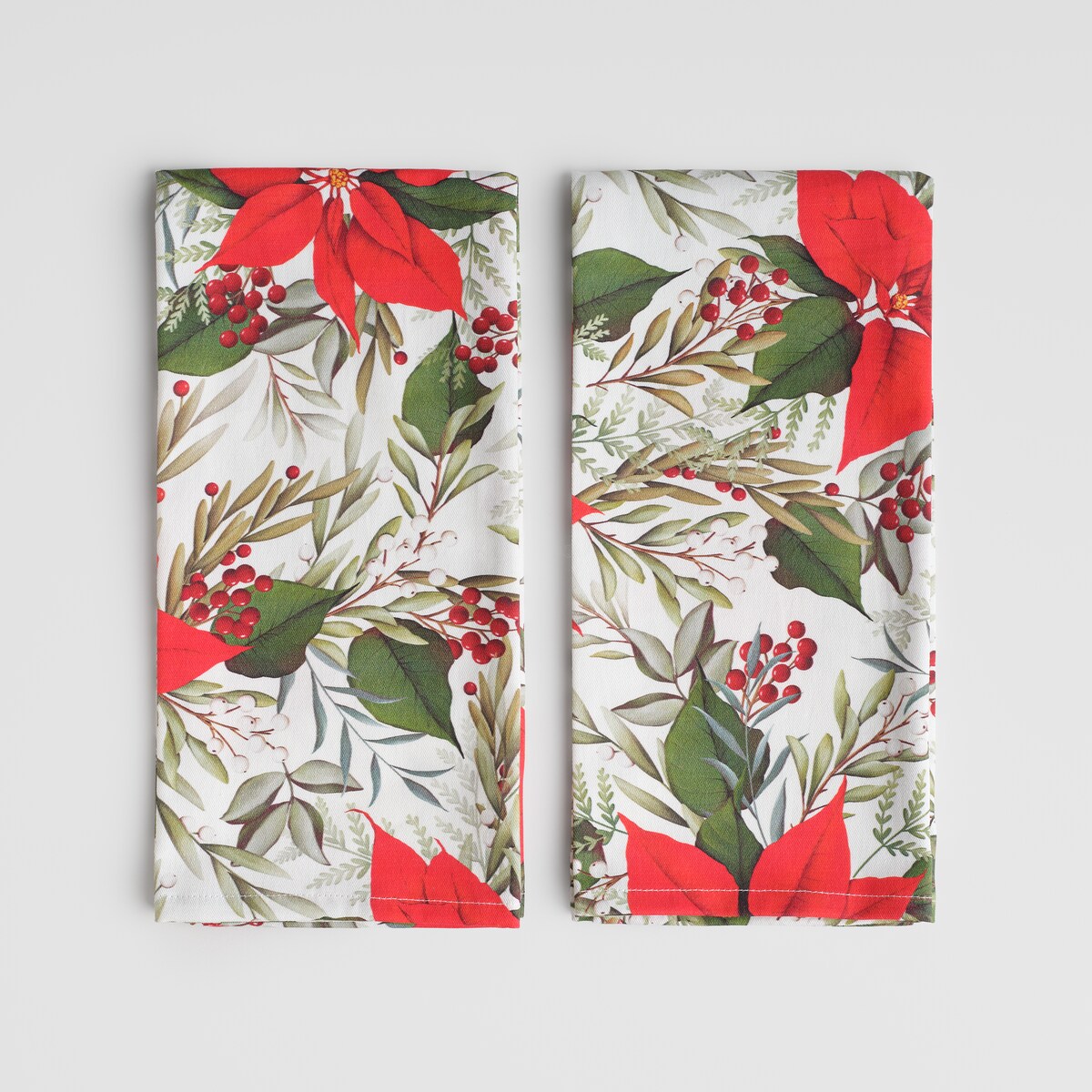 Komplet Ścierek Poinsetta 45x65 cm z motywem gwiazdy betlejemskiej