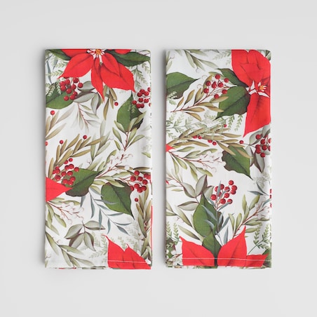 Komplet Ścierek Poinsetta 45x65 cm z motywem gwiazdy betlejemskiej