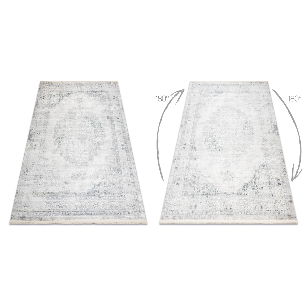 Dywan DISTIN 0201A biały / niebieski / 80x150 cm