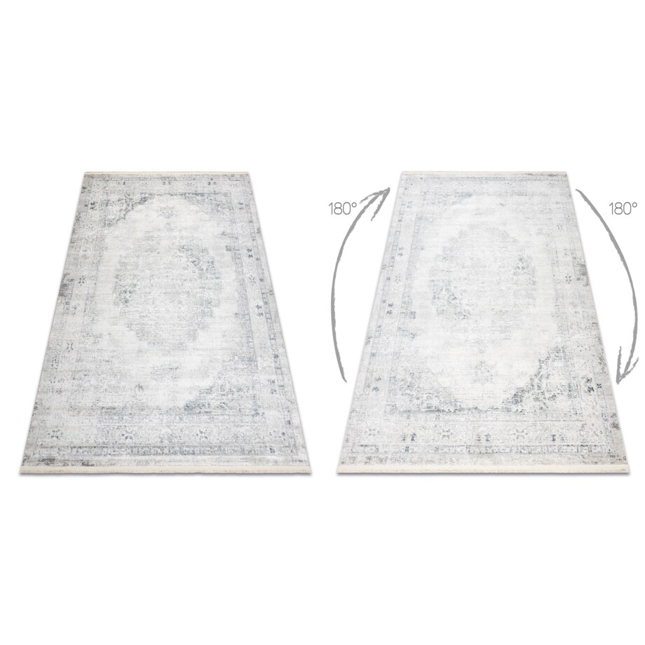 Dywan DISTIN 0201A biały / niebieski / 80x150 cm