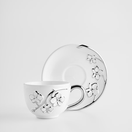 Filiżanka Ze Spodkiem Flosales z motywem kwiatowym