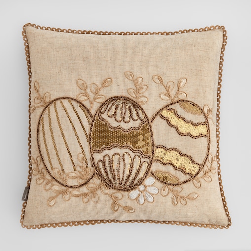 Poszewka Haftowana Oaken 45x45 cm z motywem jajka