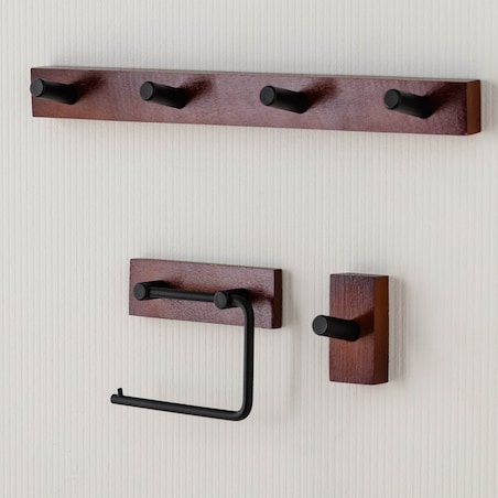 Uchwyt Na Papier z ciemnego drewna Woodillo