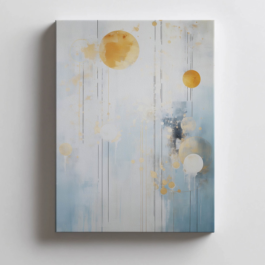 Złoty Minimalizm, 50x70 cm, bez ramy, płótno premium na blejtramie