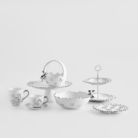 Filiżanka Ze Spodkiem Flosales z motywem kwiatowym