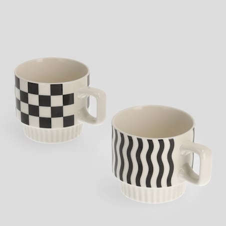 Komplet Kubków Vinnie z motywem geometrycznym