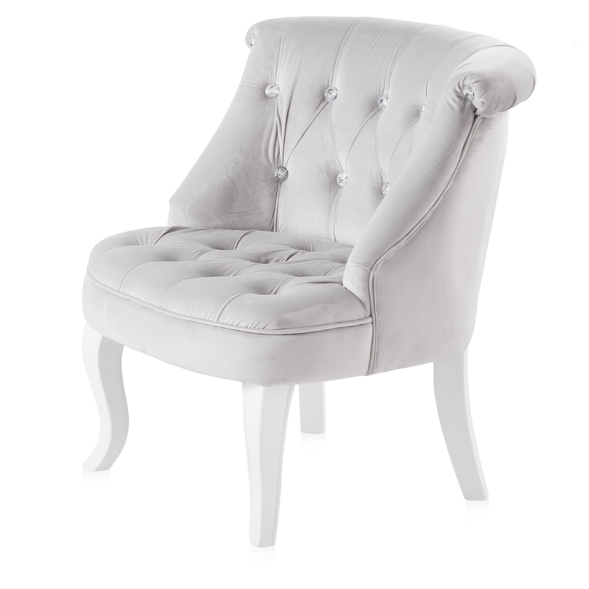 Welurowe krzesło w stylu glamour wykończone cyrkoniami brittani