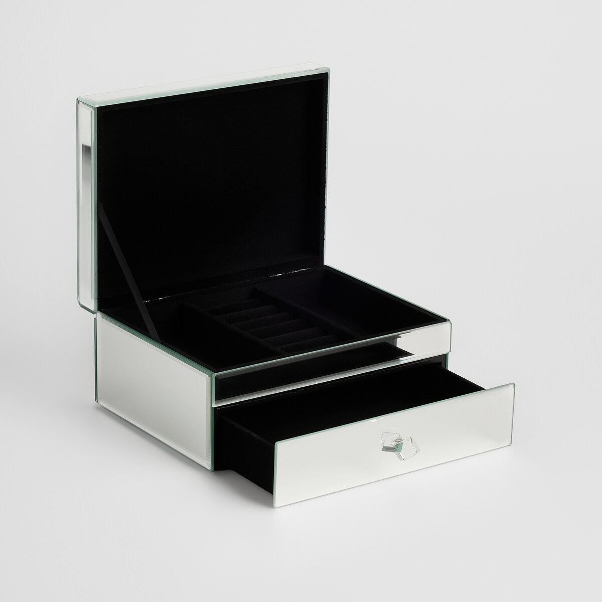 Lustrzana szkatułka z szufladkami diamentdust