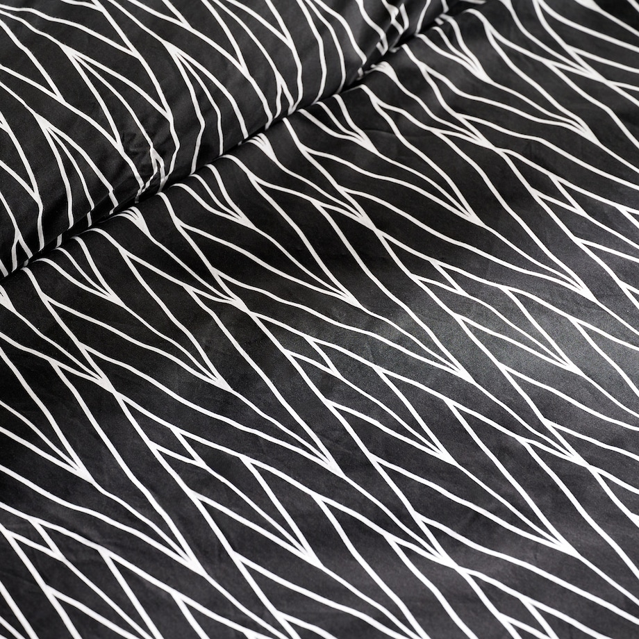 Pościel z bawełny satynowej Zinella 160x200 cm z motywem geometrycznym