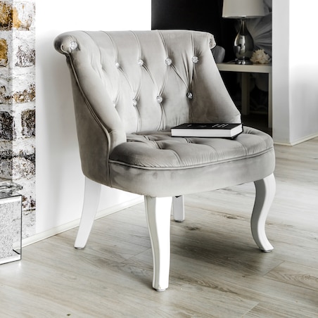 Welurowe krzesło w stylu glamour wykończone cyrkoniami brittani