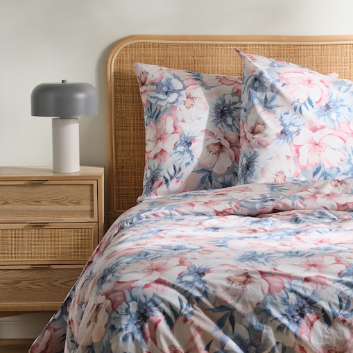 Pościel Bawełniana Lindelo 200x220 cm z wzorem kwiatowym