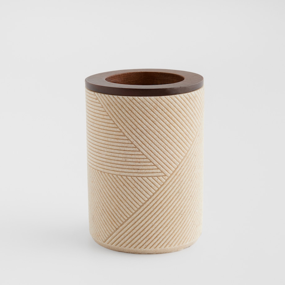 Kubek Łazienkowy Ravanna z motywem geometrycznym