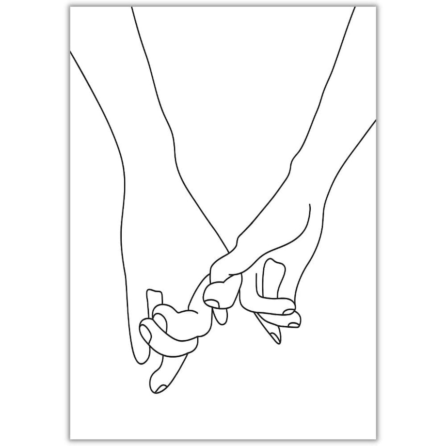 plakat line art twój dotyk 30x40 cm