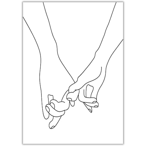 plakat line art twój dotyk 30x40 cm