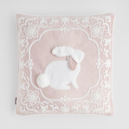Poszewka Haftowana Blando 45x45 cm z motywem królika