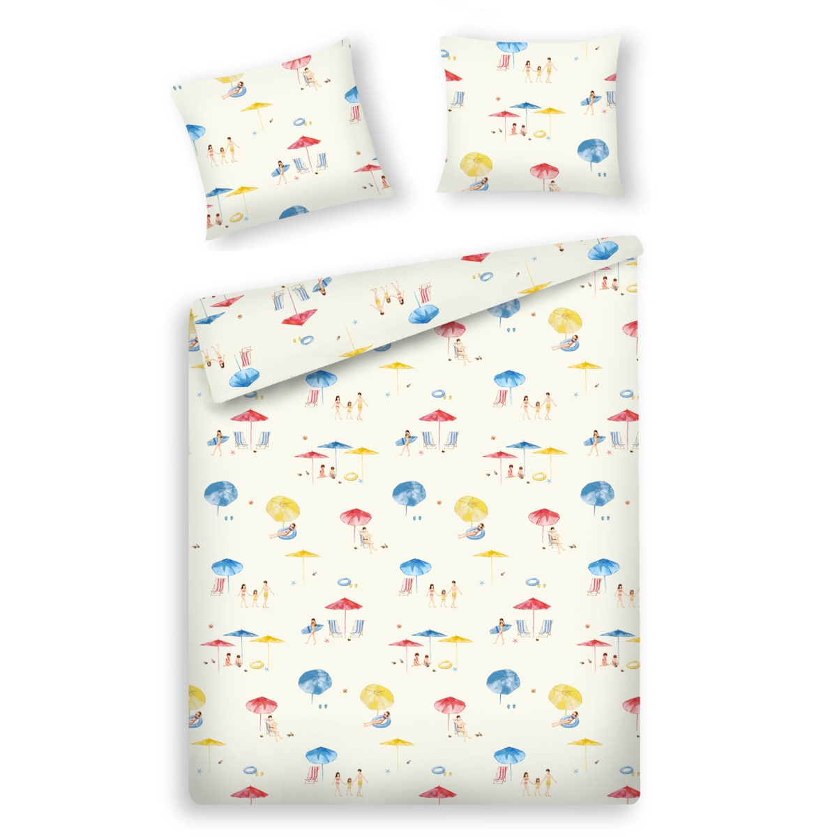 Pościel z bawełny satynowej Kanela 200x220 cm z motywem morskim