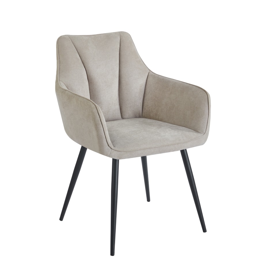 KRZESŁO TAPICEROWANE DO SALONU BEŻOWE NOWOCZESNE DO JADALNI ADELE TKANINA