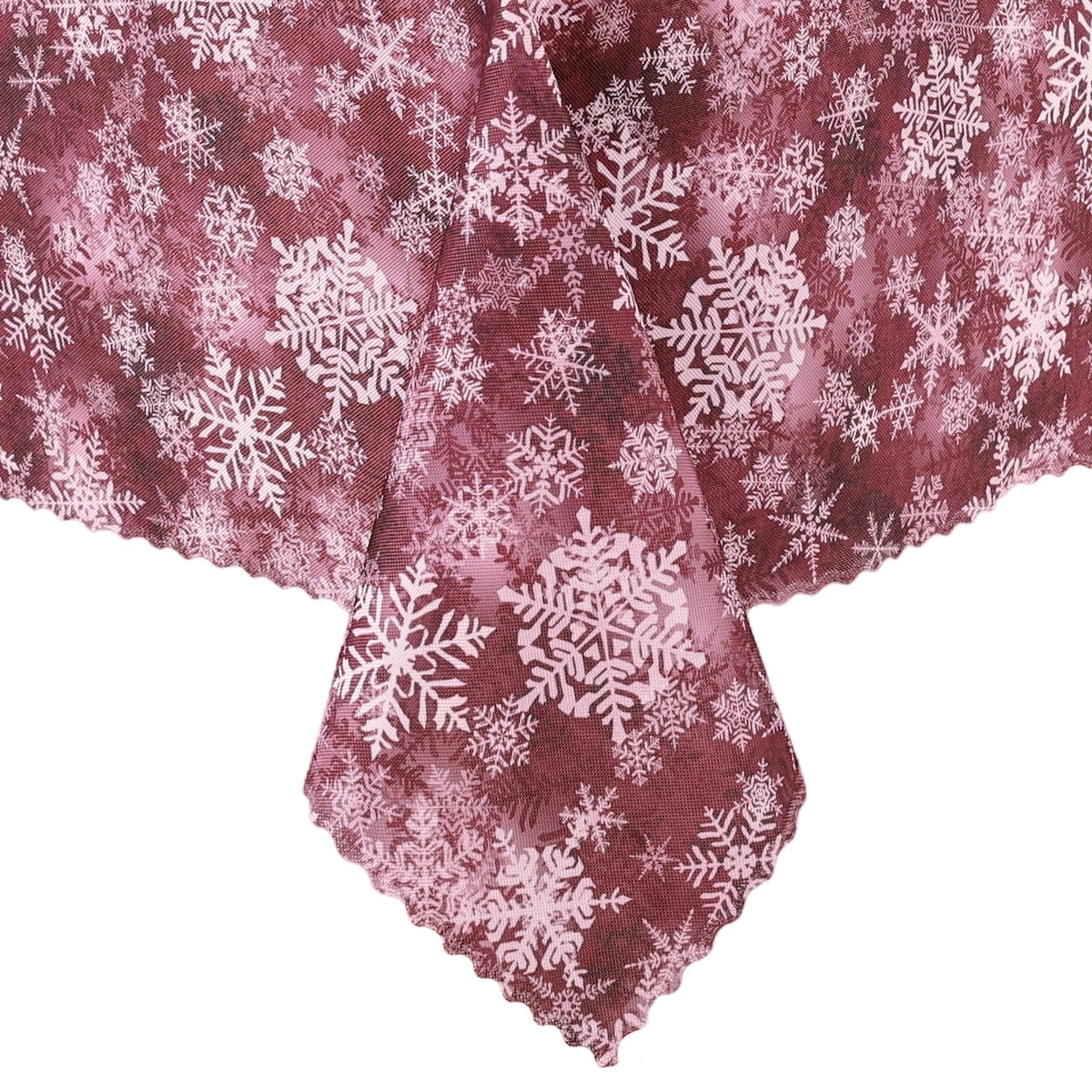 Obrus Bożonarodzeniowy Simon Bordowy w Śnieżynki - 140x240 cm - bordowy
