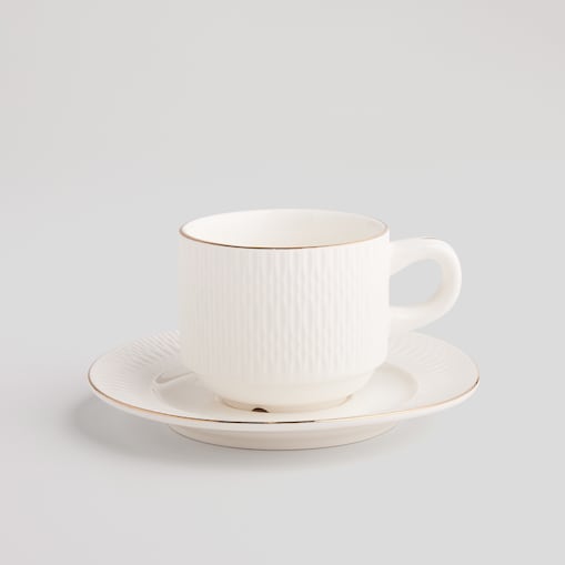 Filiżanka Ze Spodkiem Viveros z motywem geometrycznym