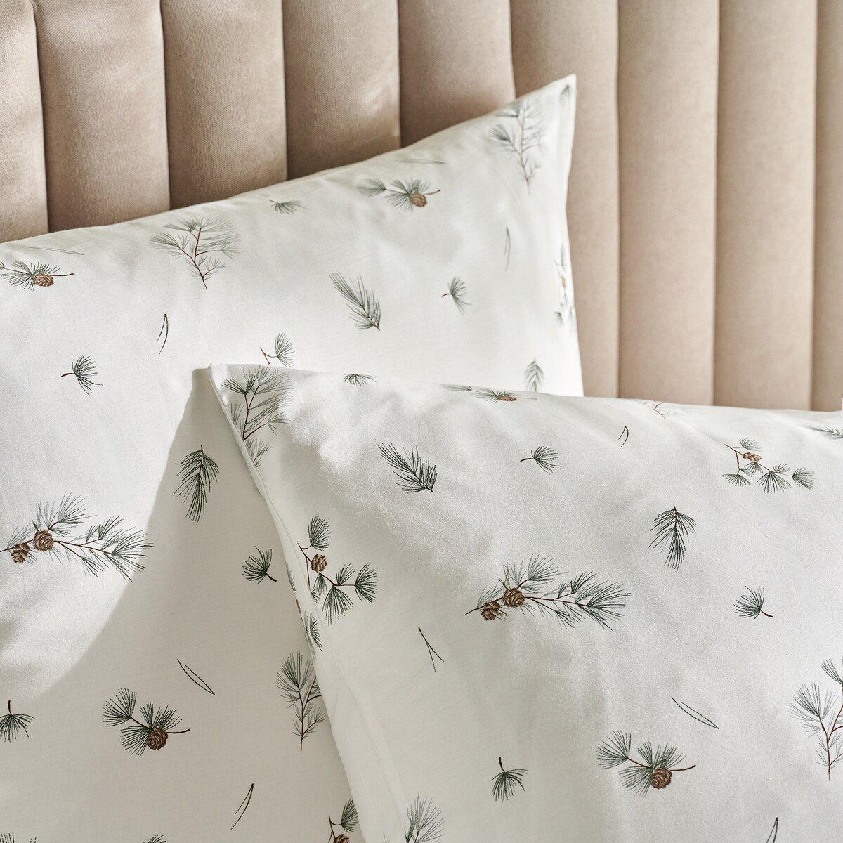 Pościel z bawełny satynowej Grineso 160x200 cm z motywem liściastym