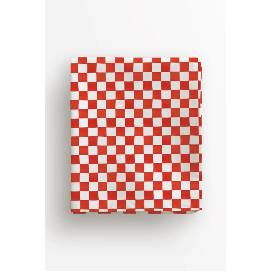 Obrus świąteczny - czerwona krata - 100x100