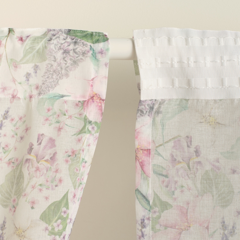 Firana Bezillo 140x250 cm z motywem kwiatowym